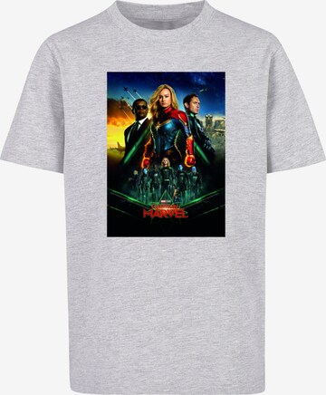 ABSOLUTE CULT Shirt 'Captain Marvel - Movie Starforce' in Grijs: voorkant