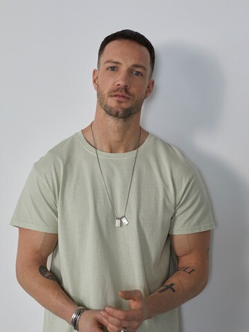 DAN FOX APPAREL - Ajuste regular Camiseta 'Luke' en beige: frente