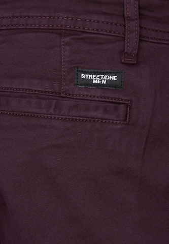 Street One MEN Regular Chino Pants in Purple