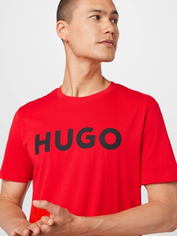 HUGO Μπλουζάκι 'Dulivio' σε κόκκινο