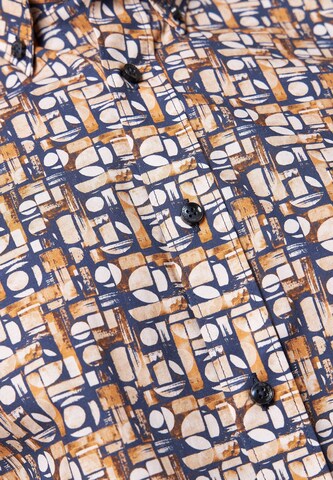 ROY ROBSON Slim Fit Kurzarmhemd Kurzarm Hemd Mit Print - Button Down in Blau
