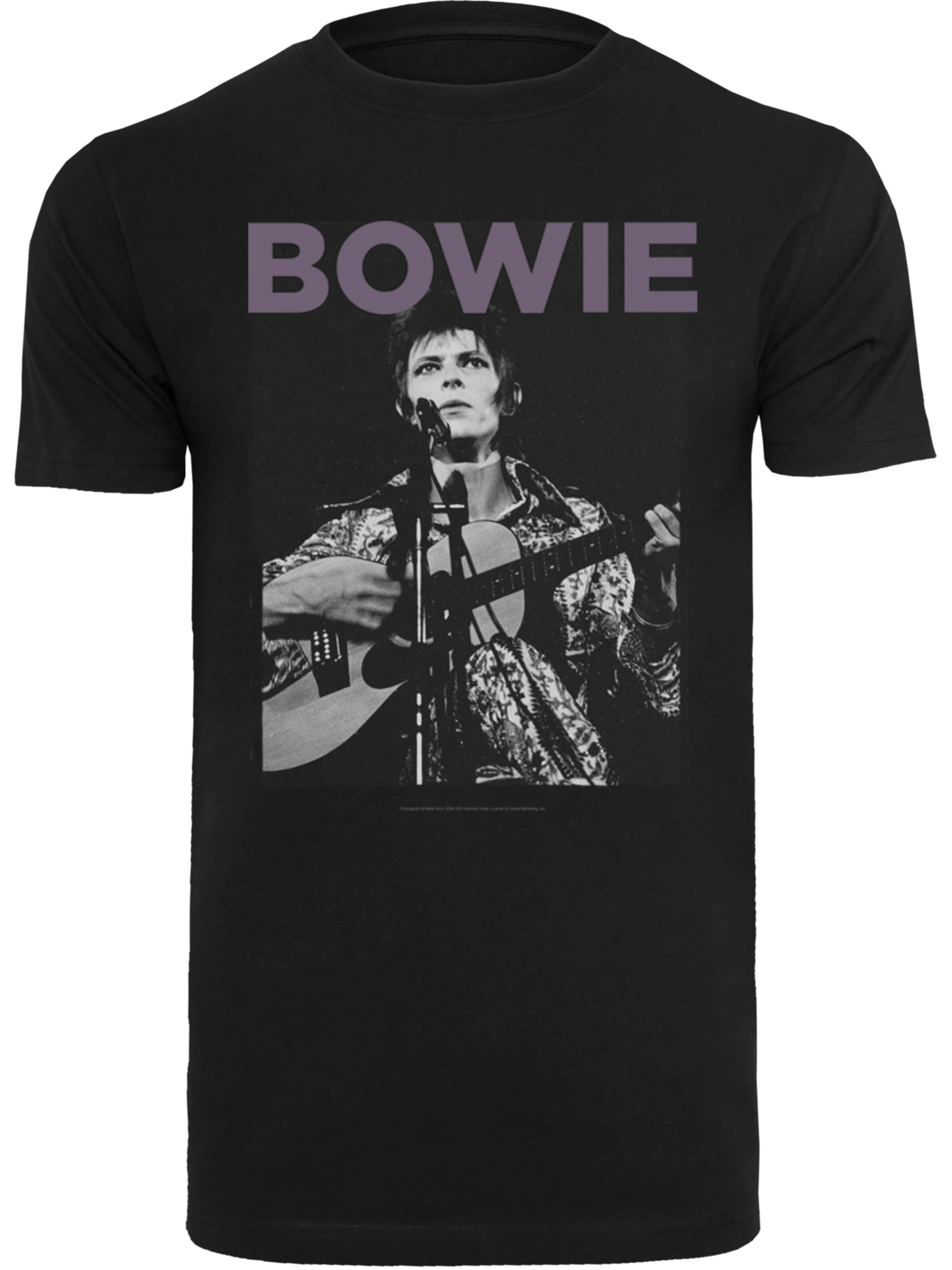 T-Shirt 'David Bowie Rock Poster' F4NT4STIC en noir : devant