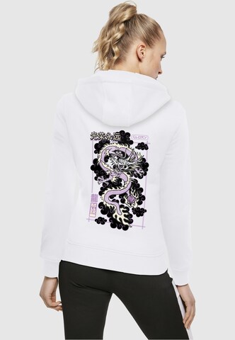 Felpa 'Glory Dragon V2' di Mister Tee in bianco: frontale