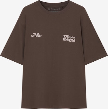 T-Shirt Pull&Bear en marron : devant