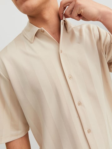 JACK & JONES Regular fit Button Up Shirt 'Kaoma' in Beige
