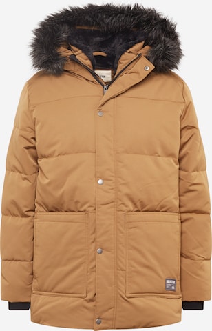 HOLLISTER Winterparka 'WORKWEAR' in Bruin: voorkant