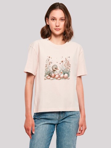 T-shirt 'Ente Ostereier Blumen Küken' F4NT4STIC en rose : devant