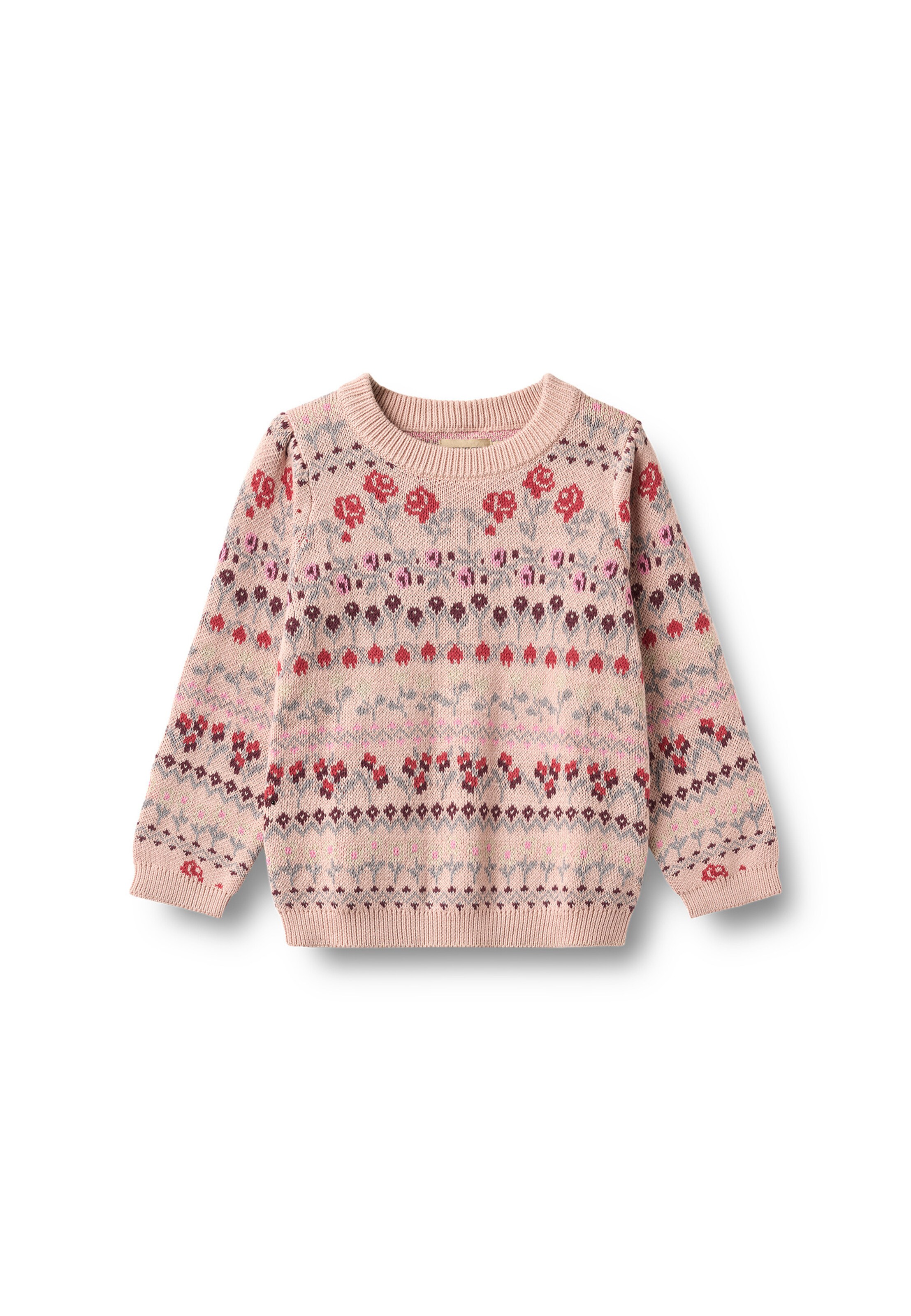 WHEAT Pullover 'Mikmak' in 104 in hellgrau / rosa / puder / bordeaux, Produktansicht