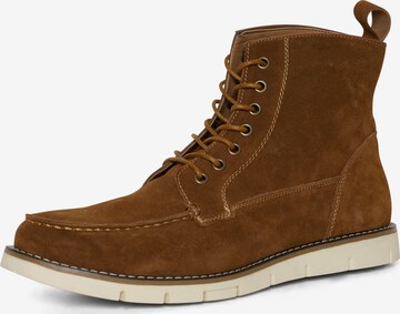 BLEND Lace-Up Boots in Brown: front