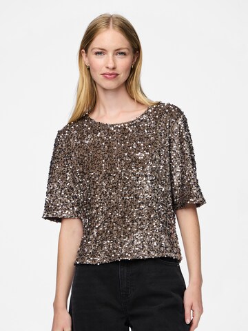 PIECES Blouse 'PCKam' in Brown: front