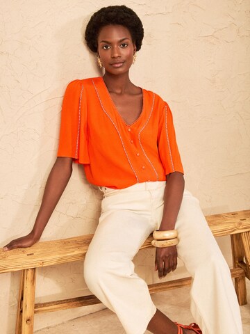 Camicia da donna di love & roses in arancione