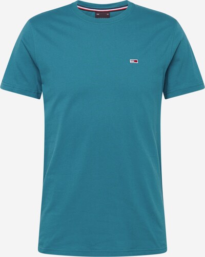 Tommy Jeans T-Krekls, krāsa - degvielas krāsas / balts, Preces skats