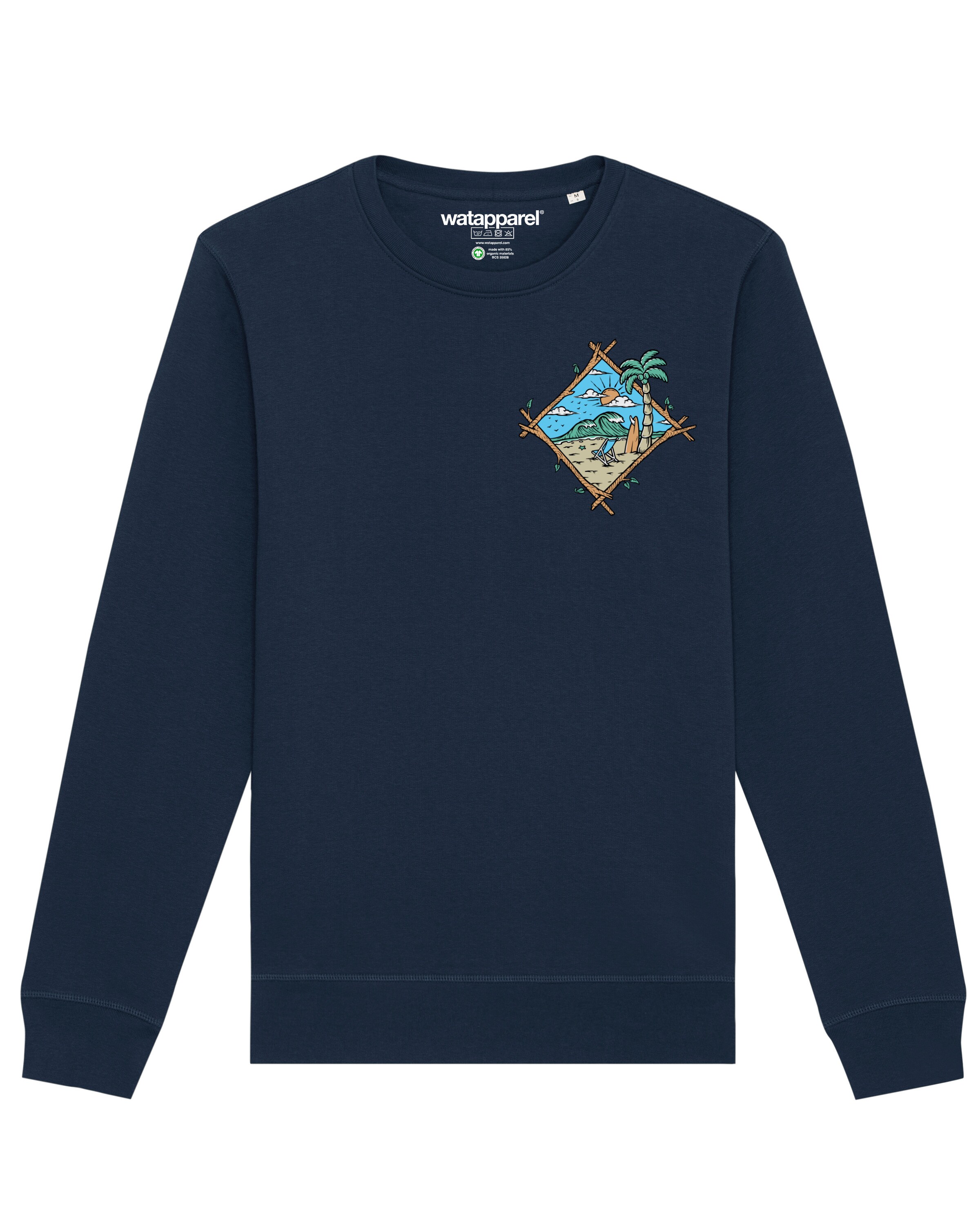 Watapparel Sweatshirt 'Beach is calling' in Blue: front
