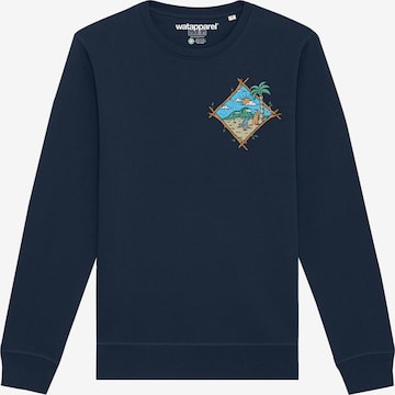 Watapparel Sweatshirt 'Beach is calling' in Blue: front
