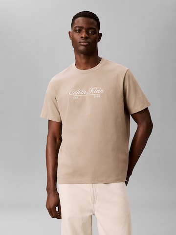 Calvin Klein Jeans Regular Shirt in Beige: front