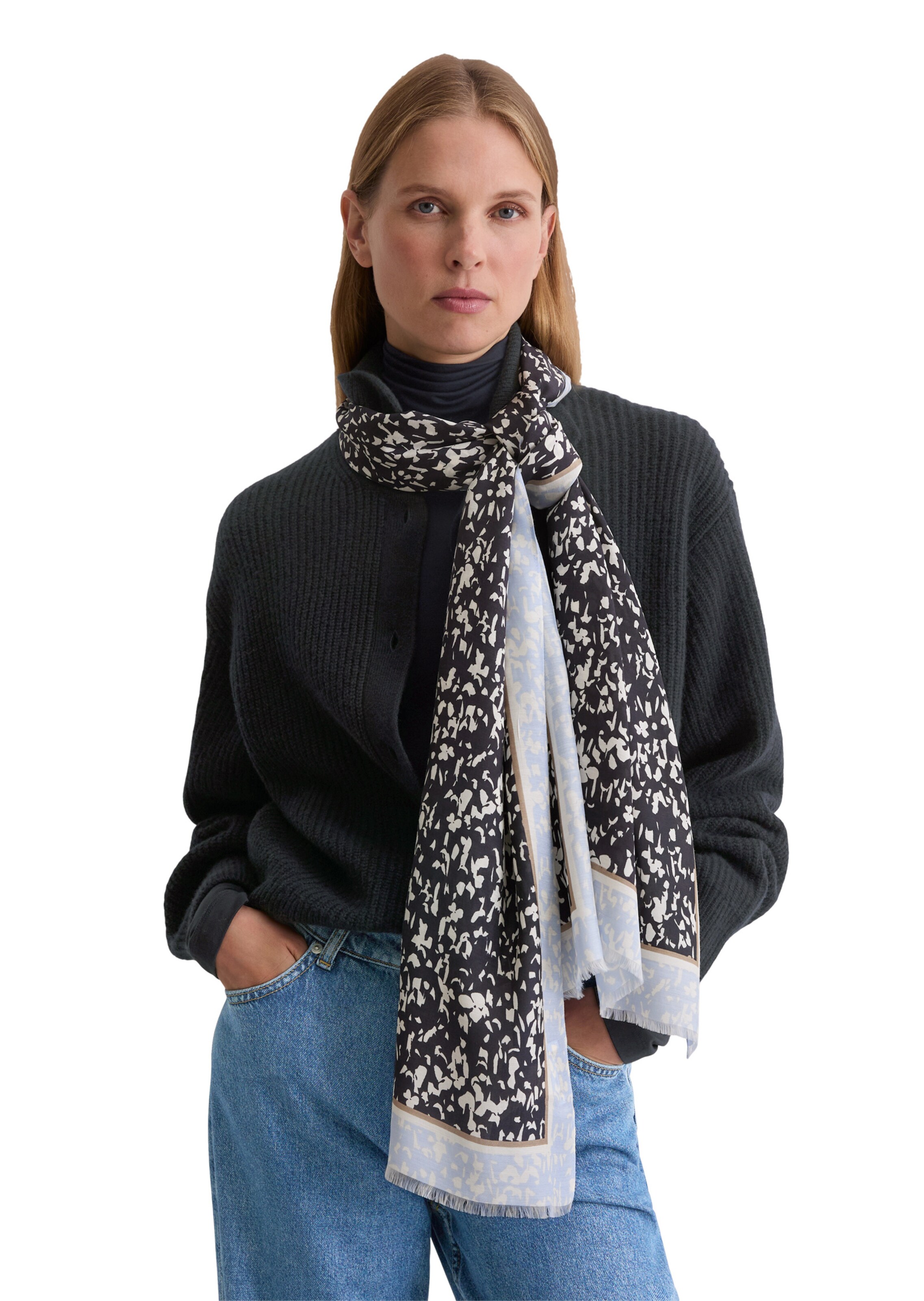 Marc O'Polo Schal in Schwarz: Vorderseite