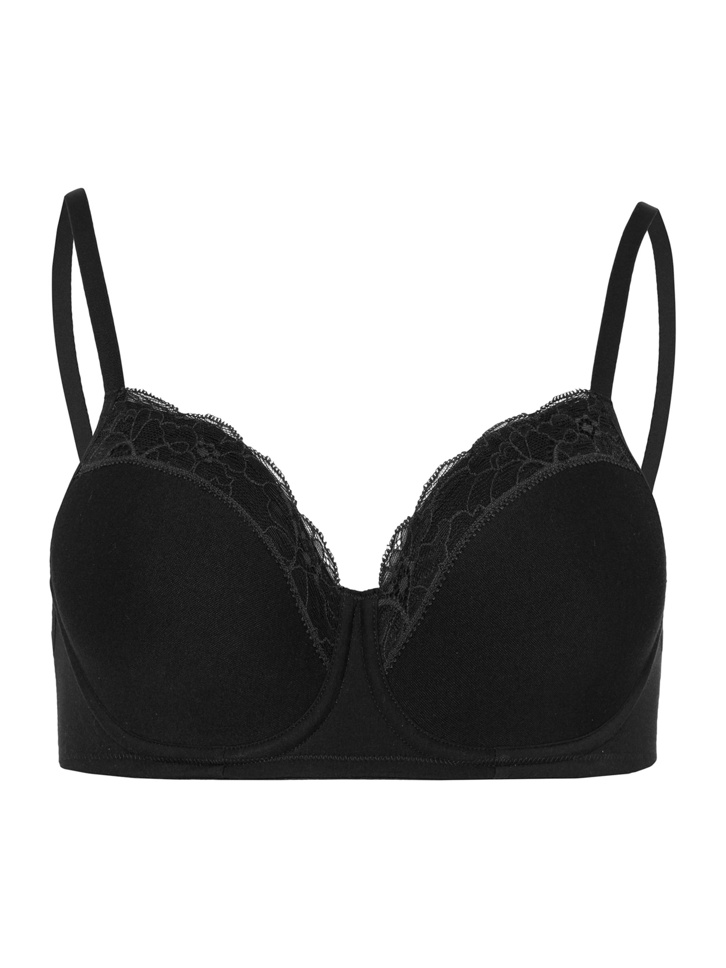 Hanro Bra 'Cotton Lace' in Black: front
