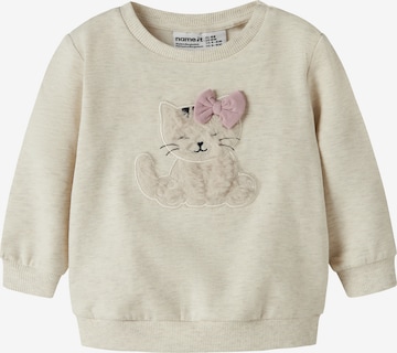 NAME IT Sweatshirt 'NBFTACATHY' i beige: framsida