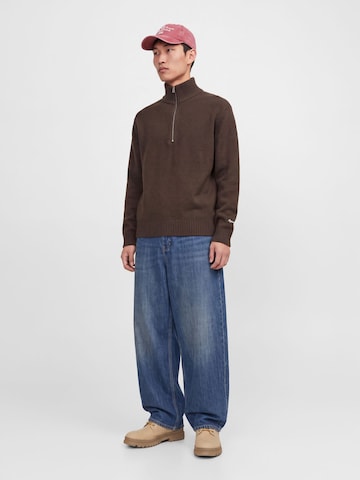 JACK & JONES Sweater 'JORNorrebro' in Brown