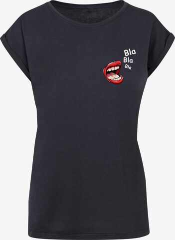 Merchcode Shirt 'Bla Bla Bla Comic' in Blauw: voorkant