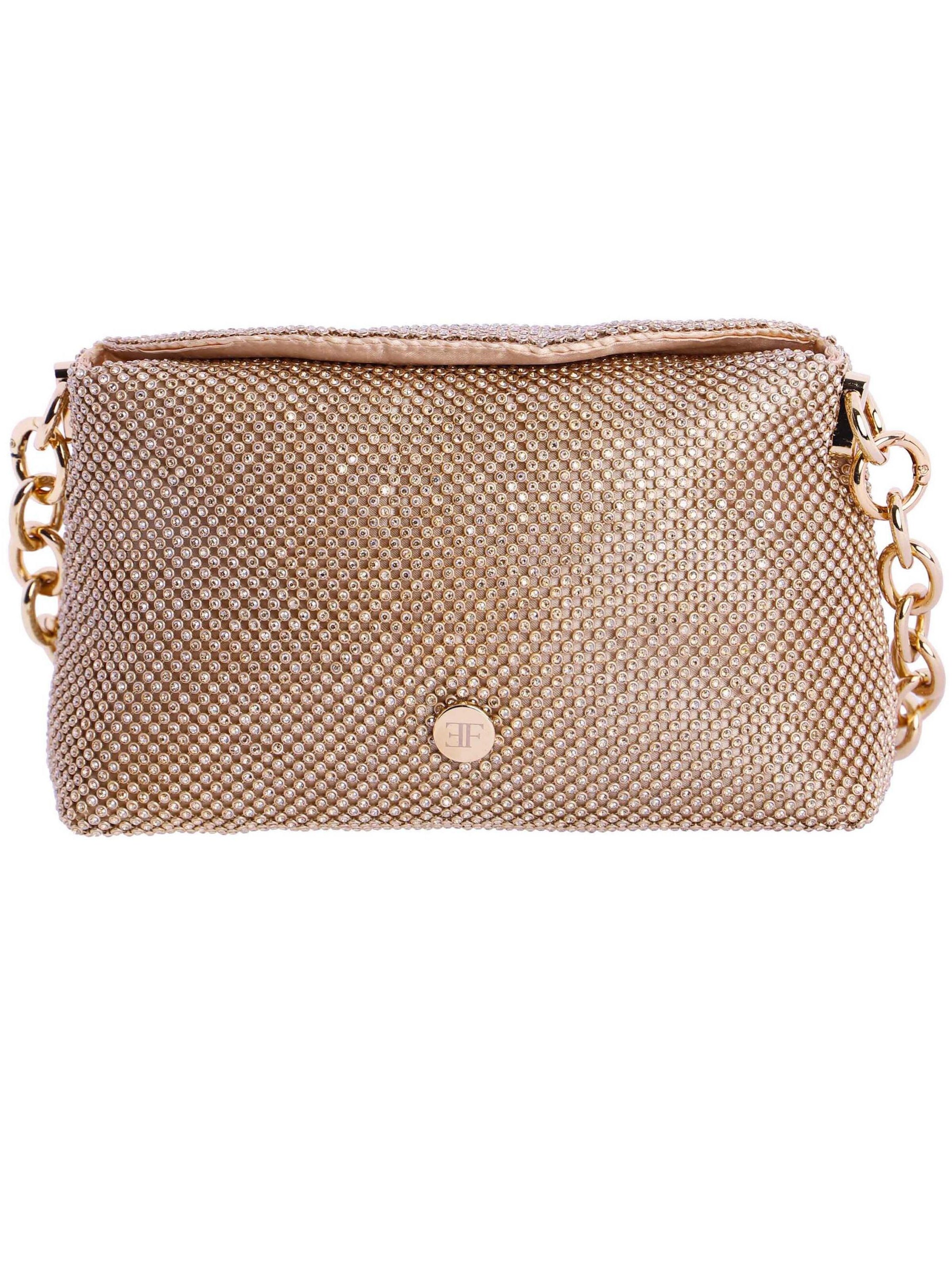 eferri - Bolso de hombro en oro: frente