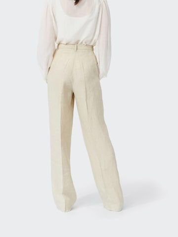 Flared Pantaloni con pieghe 'Marlene 7693' di W. Wegener in beige