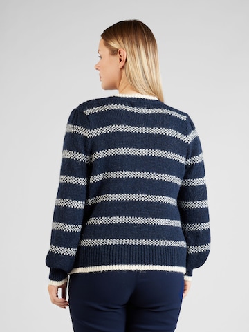 PIECES Curve Sweater 'JADINE' in Blue