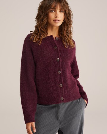 WE Fashion Knit cardigan in Purple: front