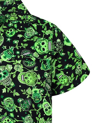 King Kameha Shirt 'Skull' in Green
