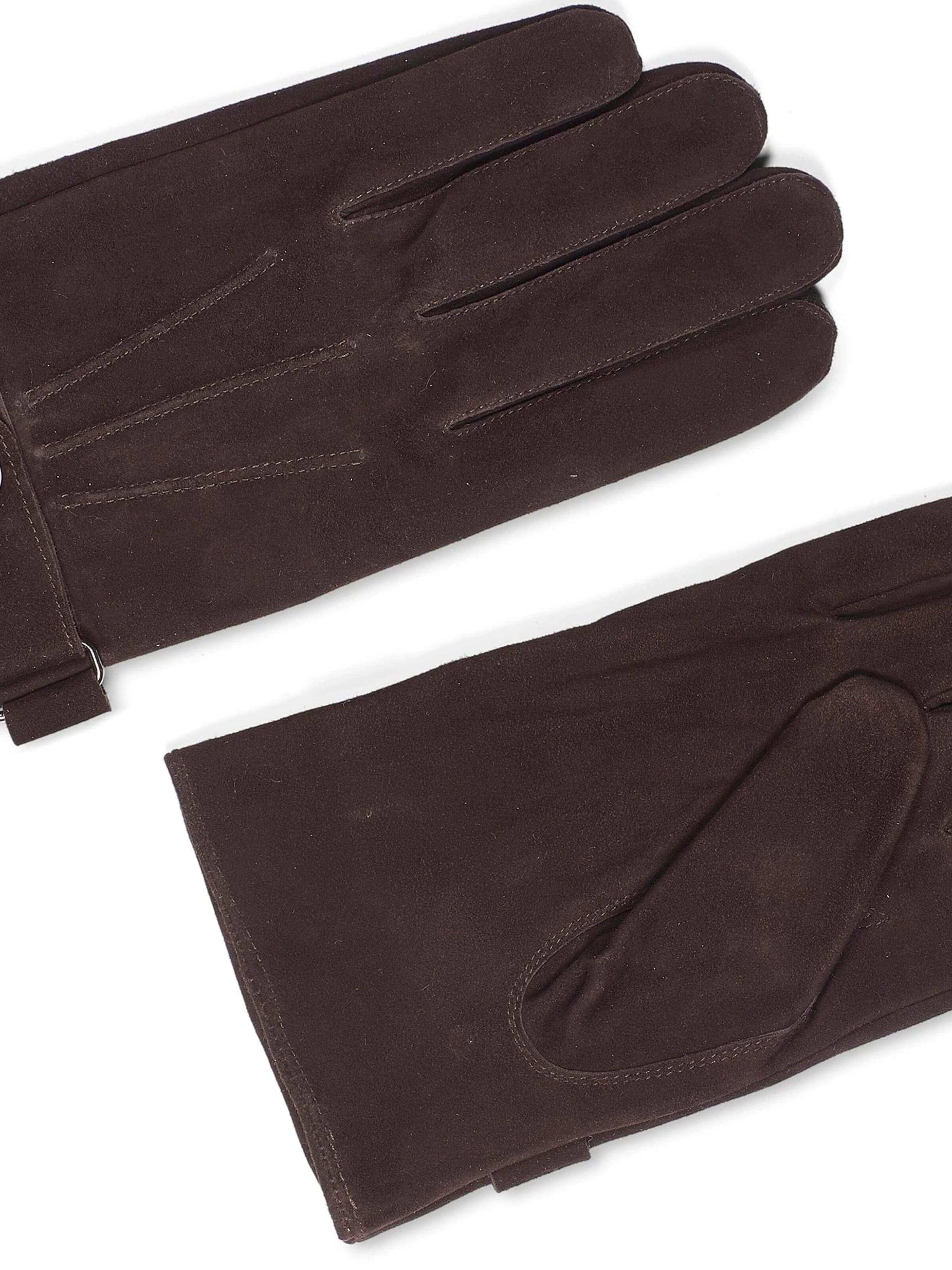 Howard London Fingerhandsker 'Leather Gloves Jacob Dark Brown' i brun