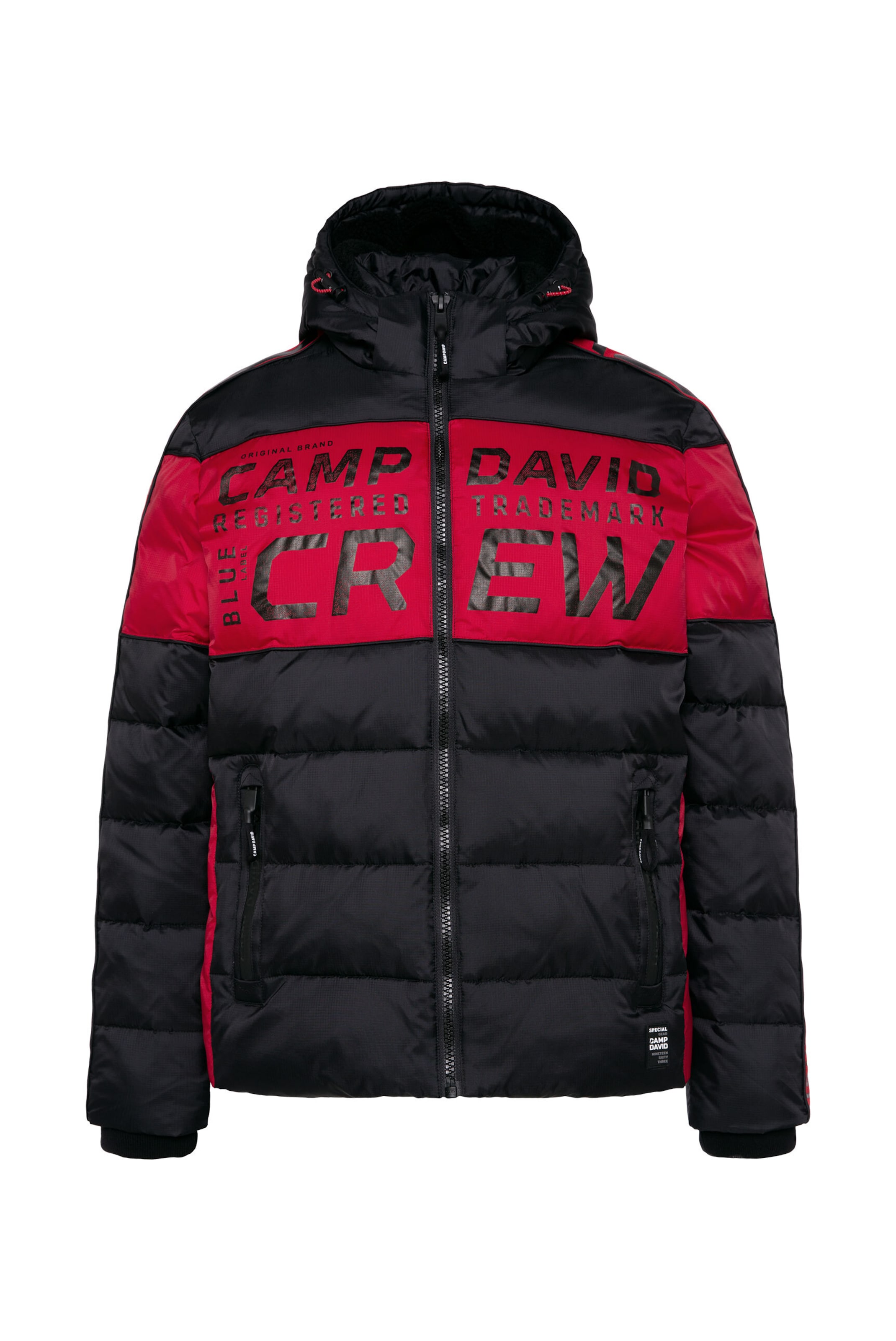 CAMP DAVID Winter Jacket in Black: front