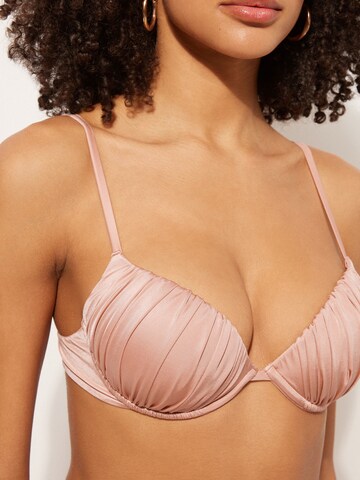 CALZEDONIA Push-up Bikini Top in Beige