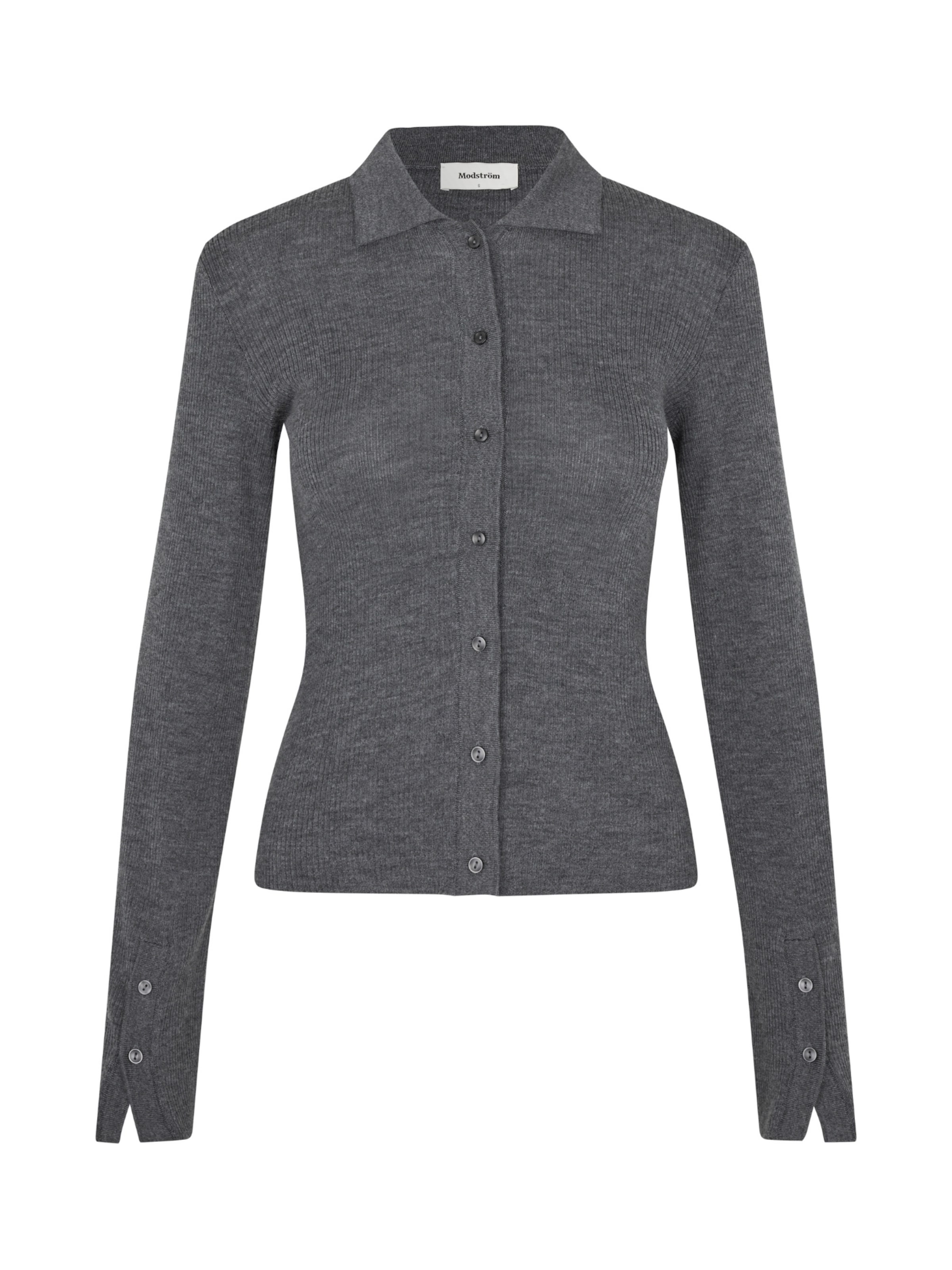 modström Πλεκτή ζακέτα 'Hiroki' σε γκρι: μπροστά