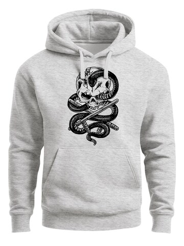 Neverless Sweatshirt 'Skull Snake'‌‌‌ in Grau: Vorderseite