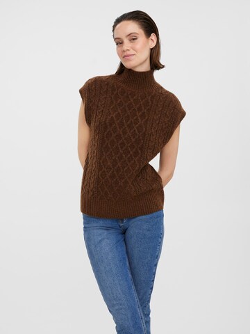 VERO MODA Sweater 'VIGGA' in Brown: front