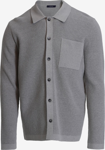Lufian Strickjacke Solid in Grau: Vorderseite