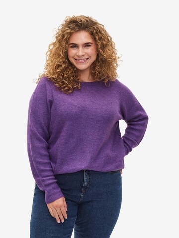 Zizzi Sweater 'CAMAYA' in Purple