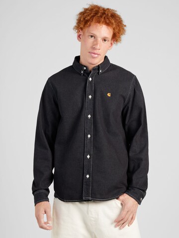 Carhartt WIP Regular fit Риза 'Weldon' в черно: отпред