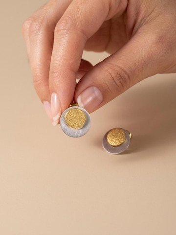 DNSK Copenhagen Örhängen 'LIV Waterproof 18K Gold Plated 2in1 Open Earring – Brushed/Sanded Stainless Steel' i guld