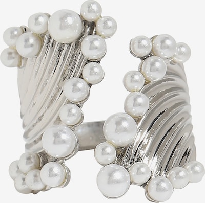 SOHI Ring 'Kinnera' in silber / perlweiß, Produktansicht