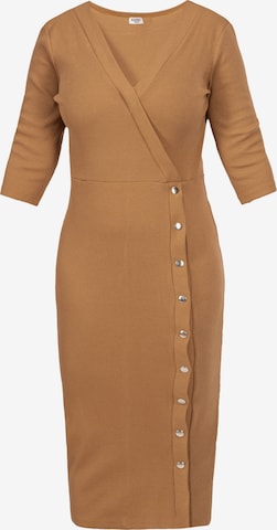 Karko Knitted dress 'ELIZABETH' in Brown: front