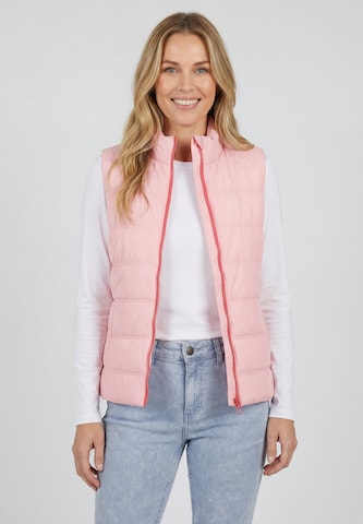 Gilet CALEY en rose : devant