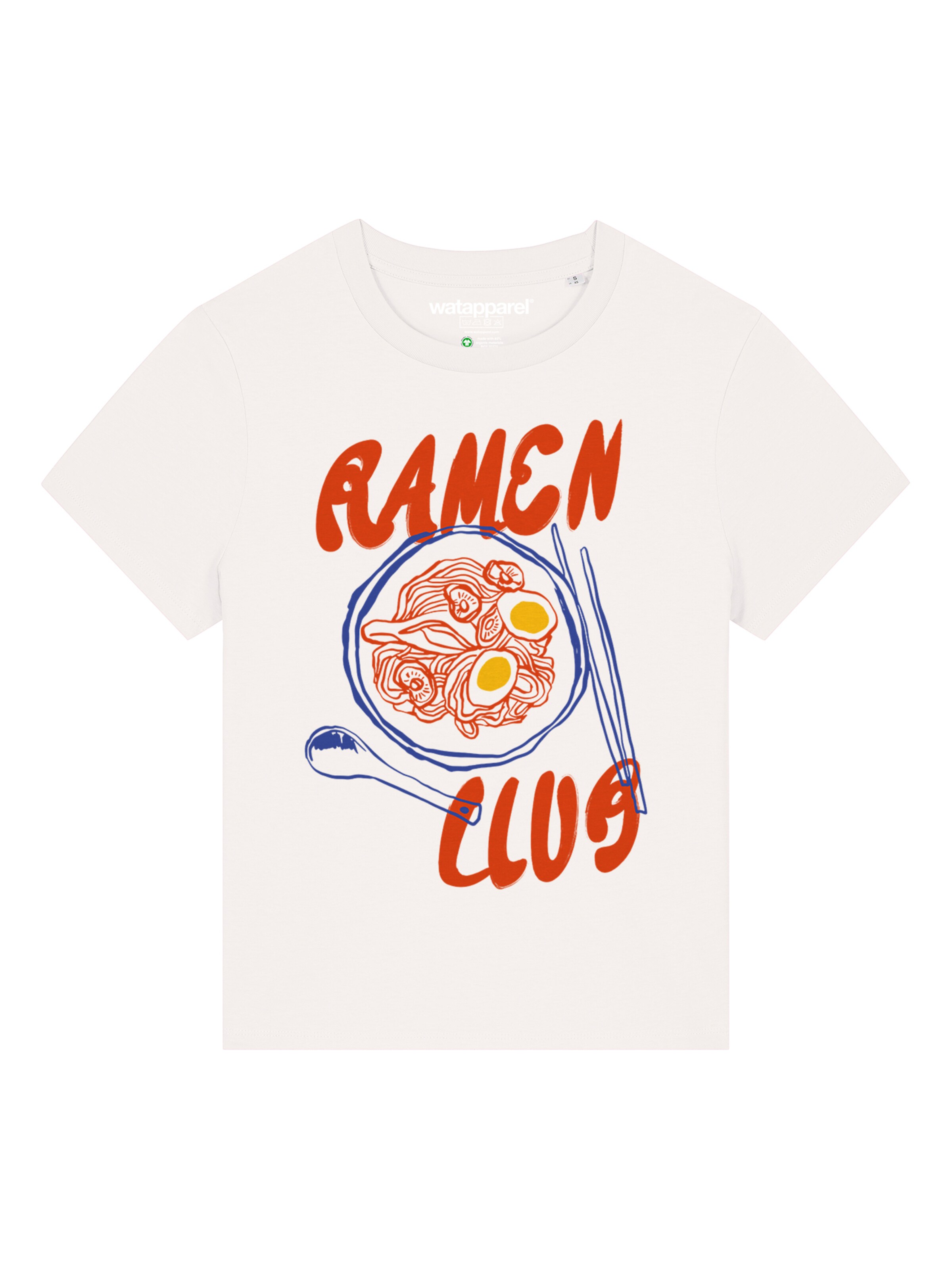 T-shirt 'Ramen Club' Watapparel en blanc : devant