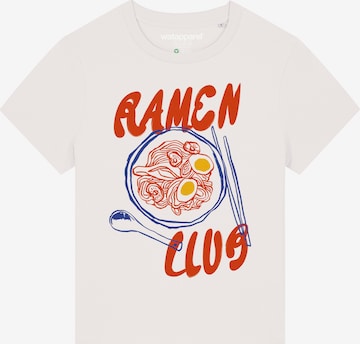 Maglietta 'Ramen Club' di Watapparel in bianco: frontale