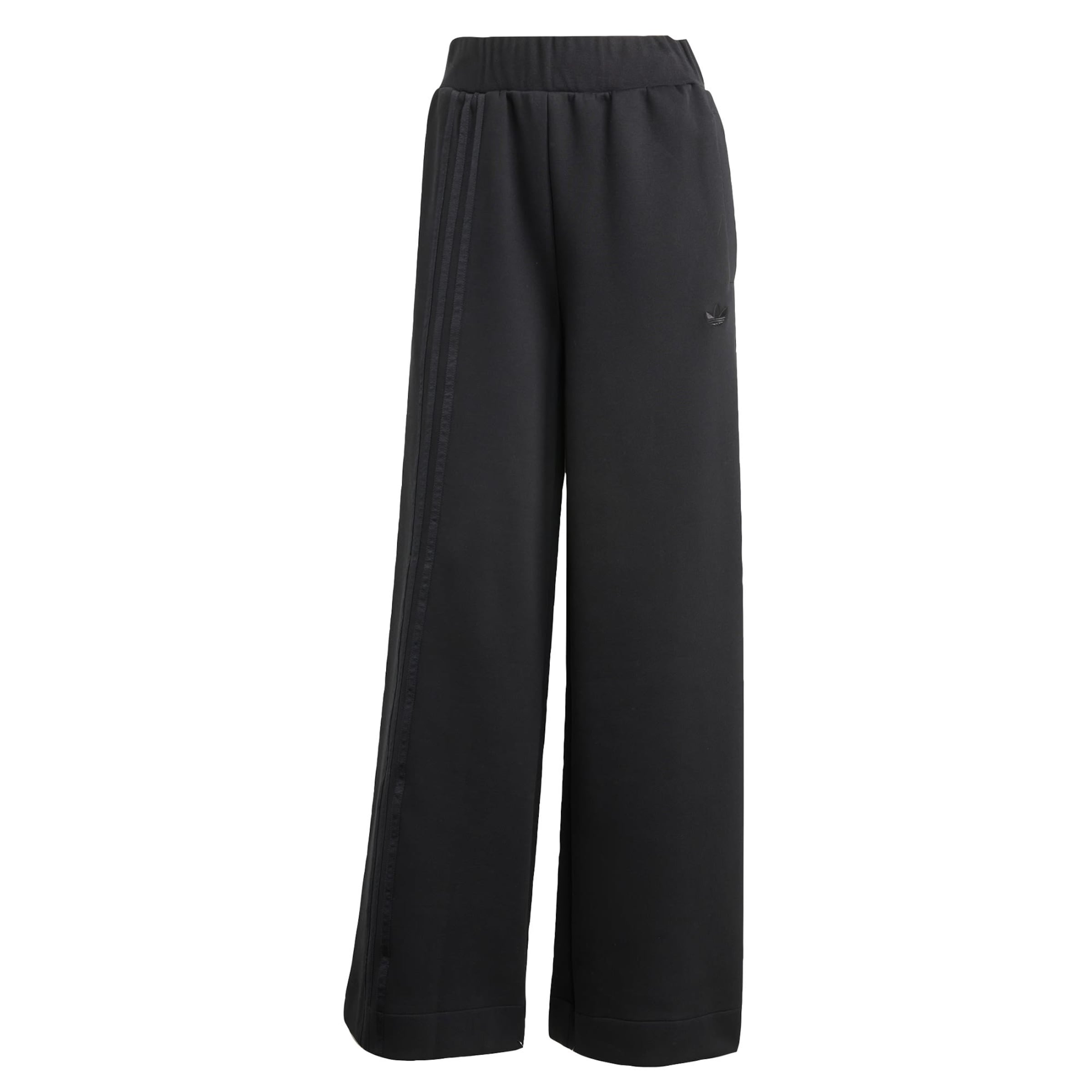 Wide leg Pantaloni 'Off Placed 3-Stripes Wide' de la ADIDAS ORIGINALS pe negru: față