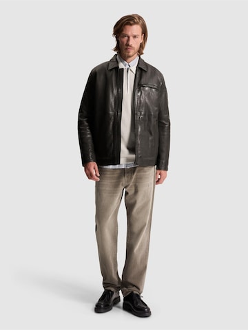 CAST IRON Kurtka przejściowa 'Leather jacket' w kolorze szary