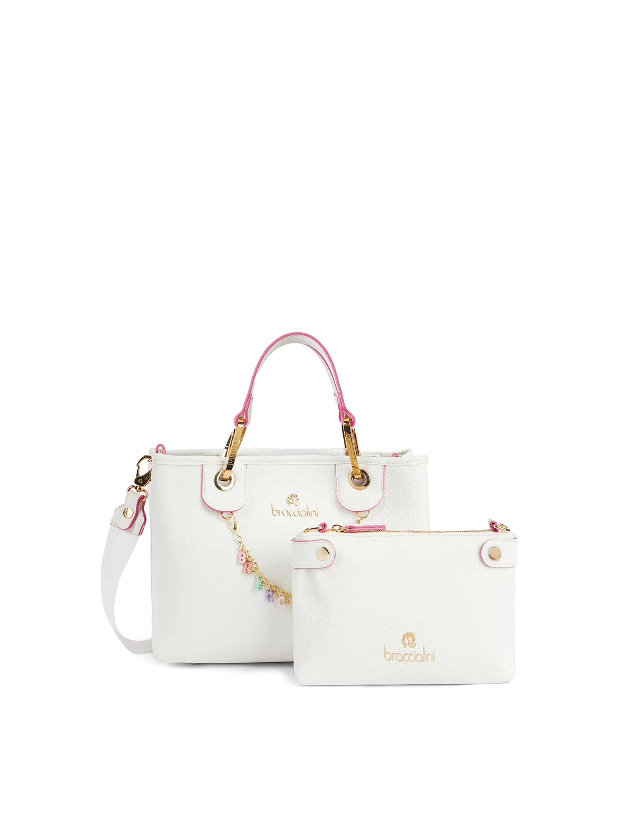 Borsa a mano di Braccialini in bianco: frontale