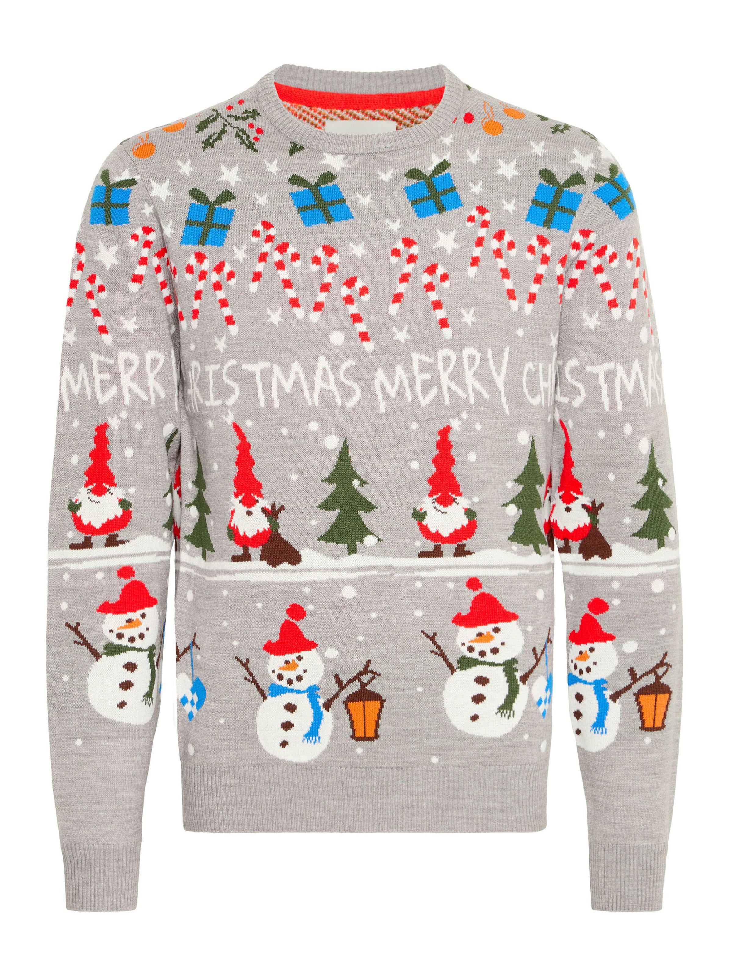 BLEND Weihnachtspullover ' BHChristian' in Grau: Vorderseite