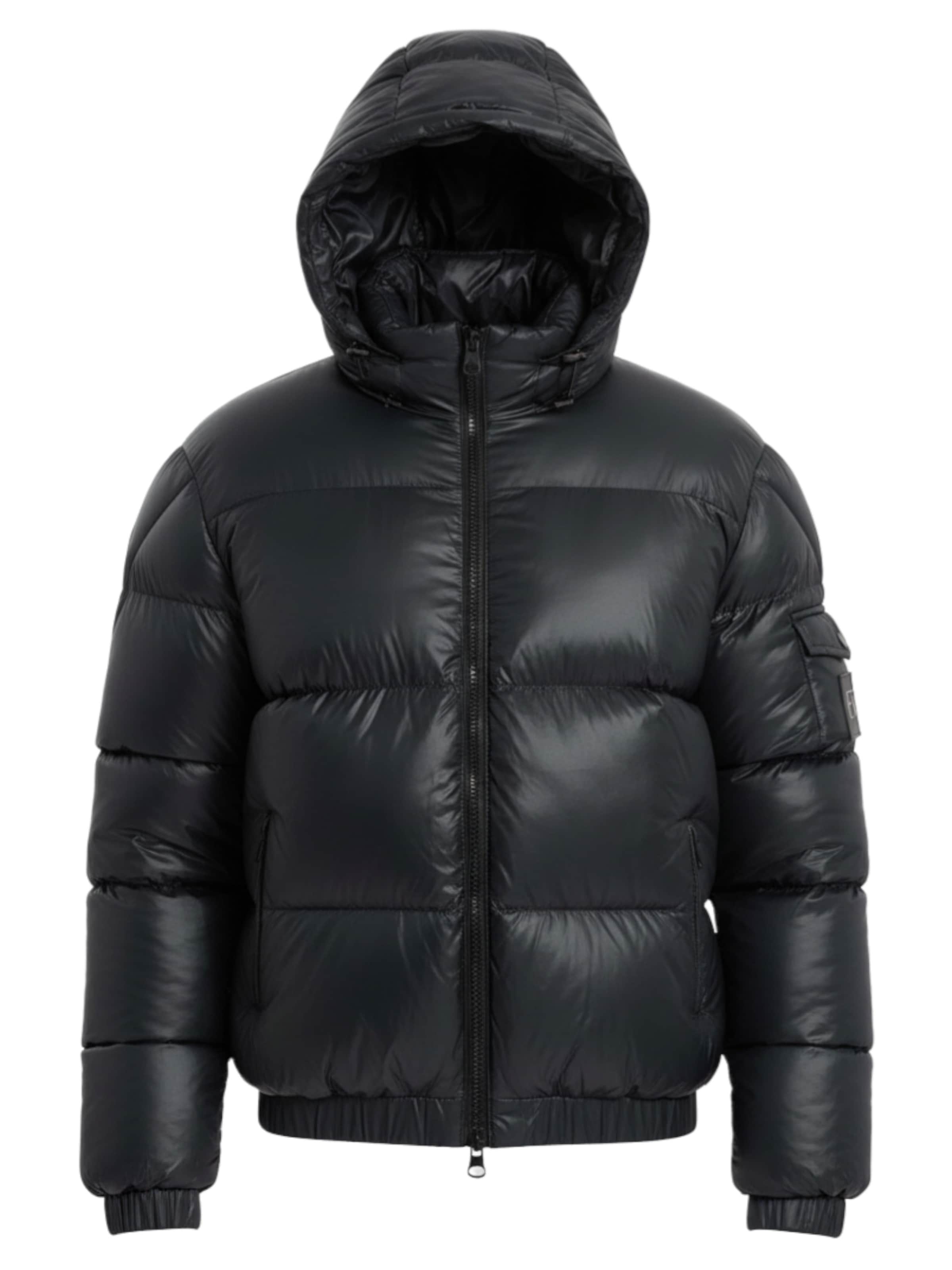 Ombre Winterjas 'OM-JAHP-0207' in Zwart: voorkant