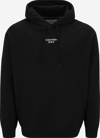 Calvin Klein Jeans Plus Sweatshirt in Zwart: voorkant